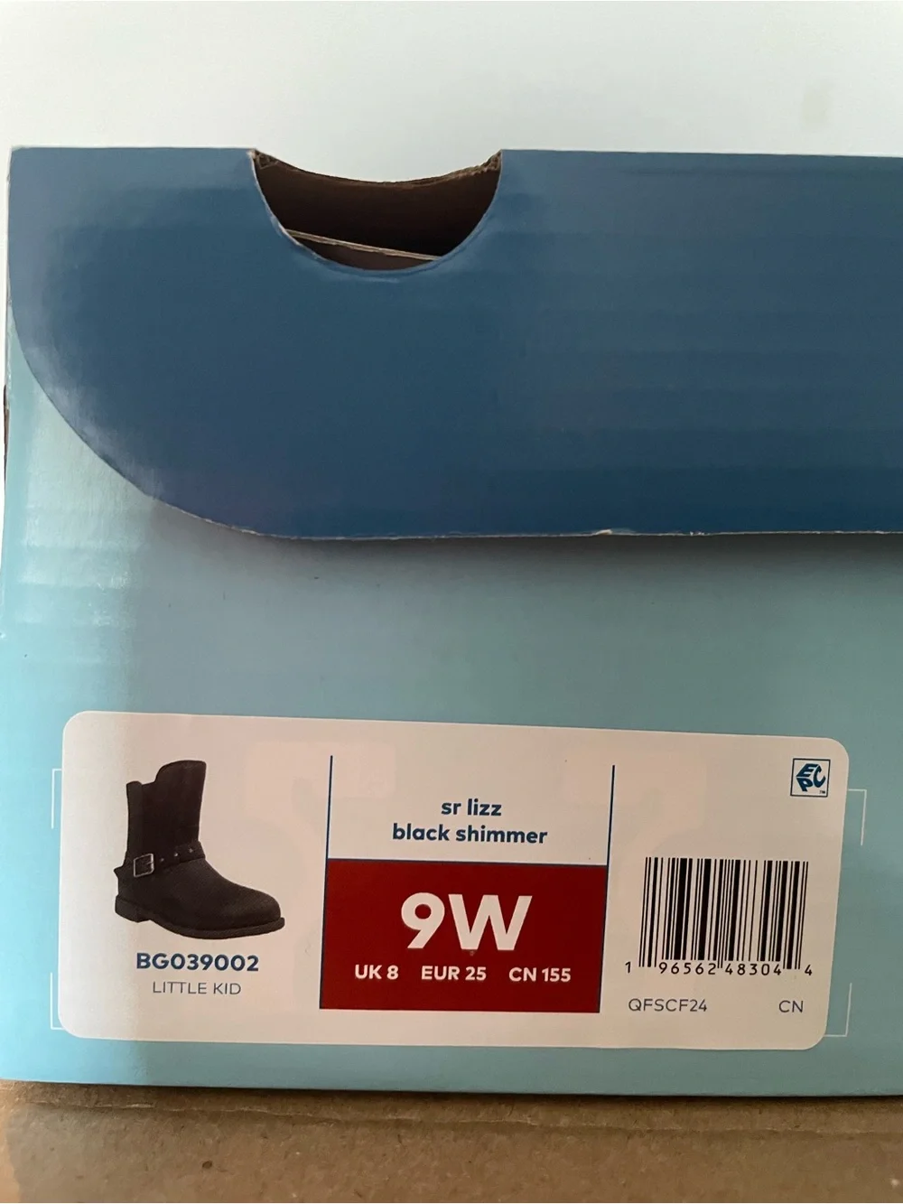 Stride Rite Sr Lizz Black Shimmer Boots Toddler Girl Zip Stars Mid Calf NEW Box